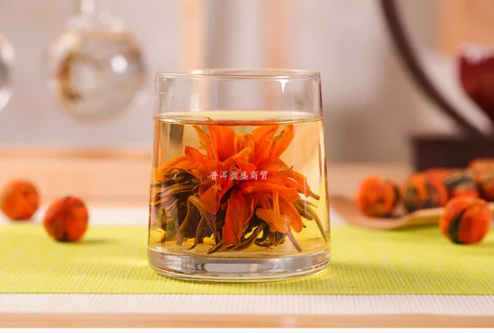 Tè cinese di alta qualità dal tè nero artigianale con sfere di fiori cinesi